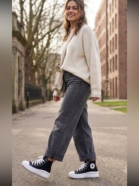 Converse Black High-Top Platform Sneakers with White Soles
